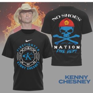 Kenny Chesney No Shoes Nation Fire Dept Firefighter Skull T Shirt