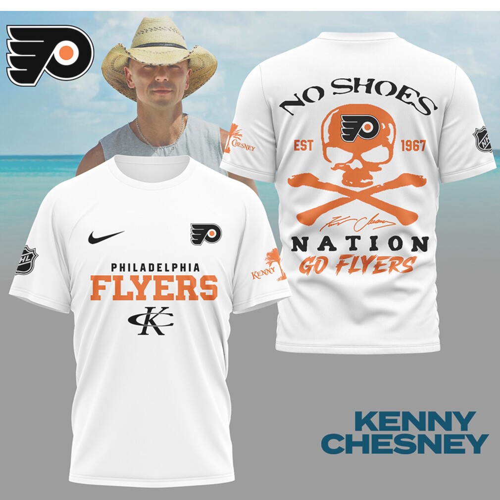 Kenny Chesney No Shoes Nation Philadelphia Flyers NHL Skull Crossbones Shirt Kenny Chesney No Shoes Nation Philadelphia Flyers NHL Skull Crossbones Shirt