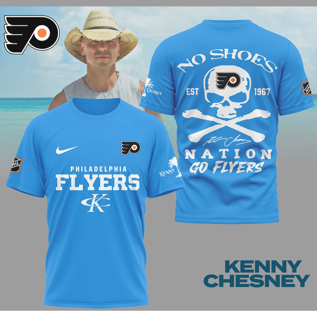 Kenny Chesney No Shoes Nation Philadelphia Flyers NHL Skull Crossbones Shirt Kenny Chesney No Shoes Nation Philadelphia Flyers NHL Skull Crossbones Shirt