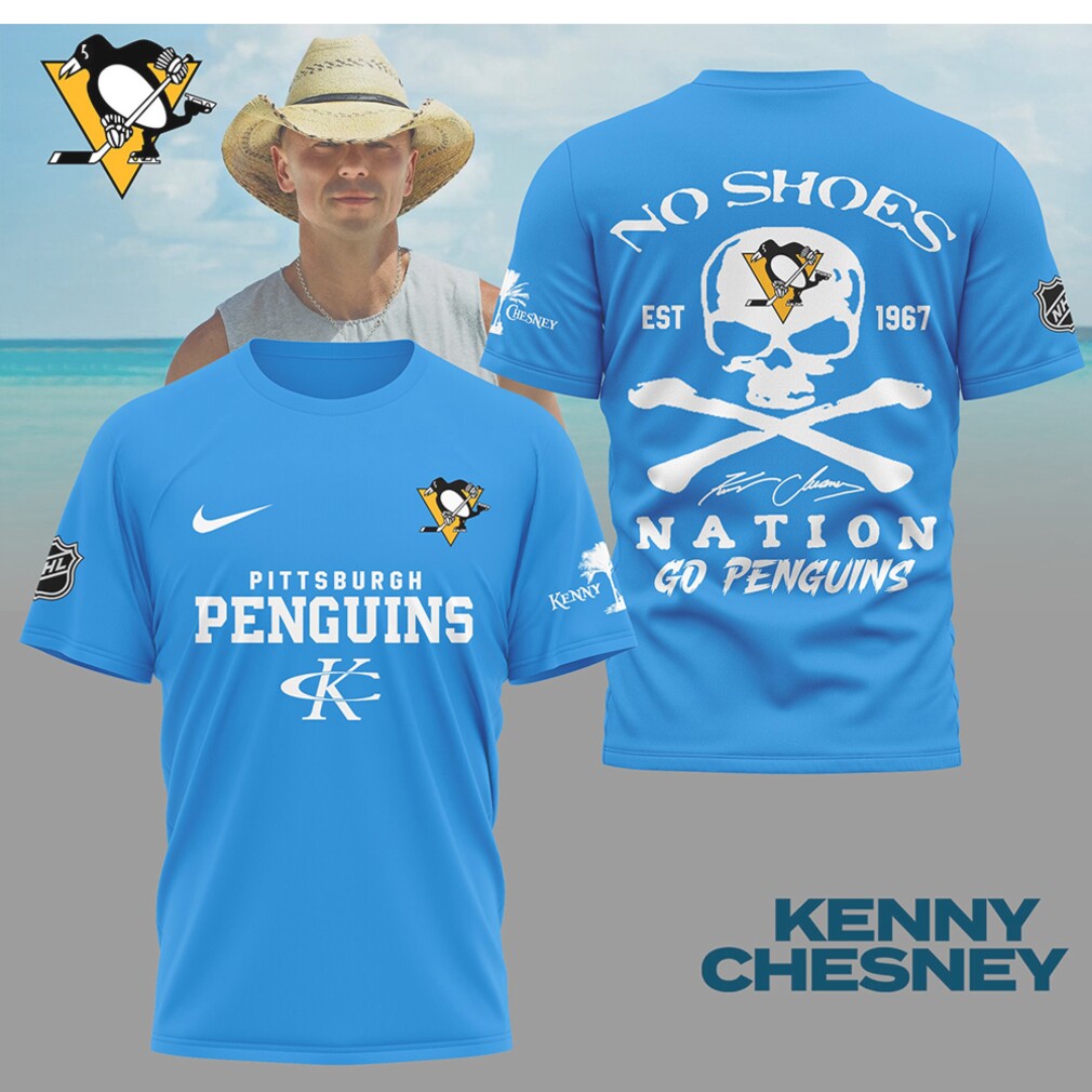 Kenny Chesney No Shoes Nation Pittsburgh Penguins NHL Skull Crossbones Shirt Kenny Chesney No Shoes Nation Pittsburgh Penguins NHL Skull Crossbones Shirt