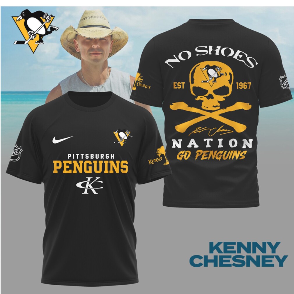 Kenny Chesney No Shoes Nation Pittsburgh Penguins NHL Skull Crossbones Shirt Kenny Chesney No Shoes Nation Pittsburgh Penguins NHL Skull Crossbones Shirt