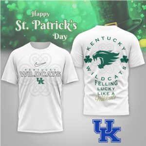 Kentucky Wildcats St. Patrick's Day Lucky Clover Wildcat Mascot Green Performance Shirt