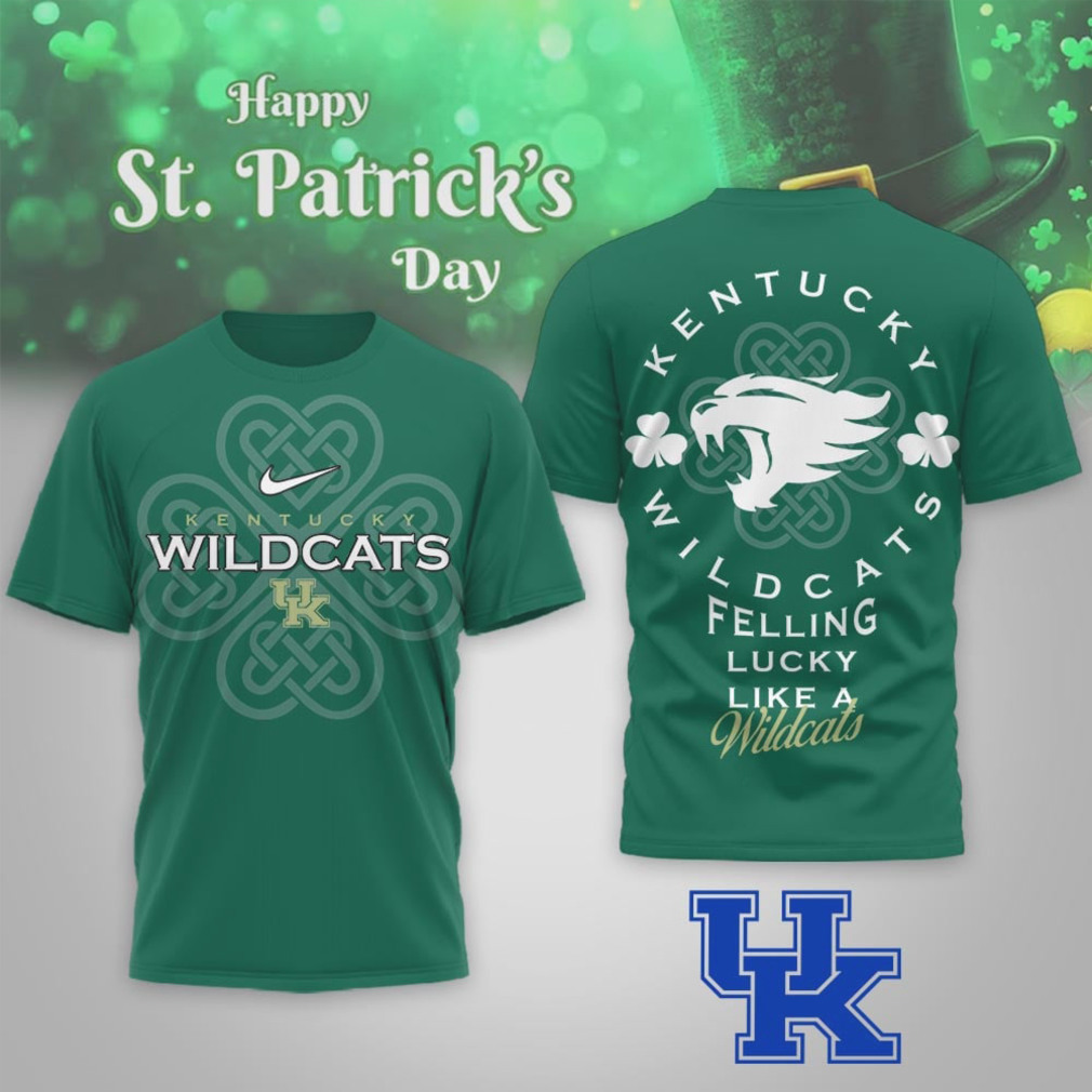 Kentucky Wildcats St. Patrick’s Day Lucky Clover Wildcat Mascot Green Performance Shirt Kentucky Wildcats St. Patrick’s Day Lucky Clover Wildcat Mascot Green Performance Shirt