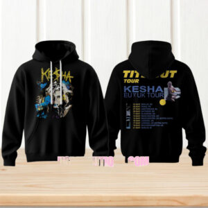 Kesha This Is Out Tour EU UK 2026 Official Concert Merchandise Black Graphic Hoodie Kesha This Is Out Tour EU UK 2026 Official Concert Merchandise Black Graphic Hoodie