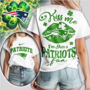 Kiss Me I Am A Patriots Fan St. Patrick's Day Lucky Graphic Football T Shirt