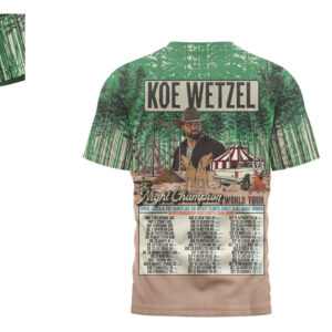 Koe Wetzel Night Champion World Tour 2026 Longhorn Graphic Shirt