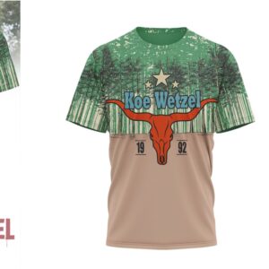 Koe Wetzel Night Champion World Tour 2026 Longhorn Graphic Shirt