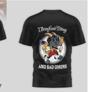 Krampus Good Tidings Bad Omens New England Patriots Gothic Christmas Horror Shirt