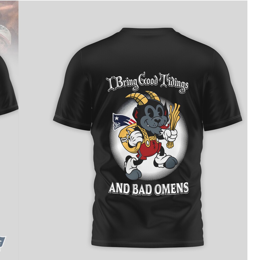 Krampus Good Tidings Bad Omens New England Patriots Gothic Christmas Horror Shirt Krampus Good Tidings Bad Omens New England Patriots Gothic Christmas Horror Shirt