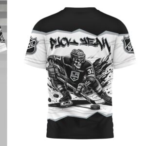 LA Kings Puck Yeah Skeleton Black White Hockey Fan Apparel Shirt LA Kings Puck Yeah Skeleton Black White Hockey Fan Apparel Shirt