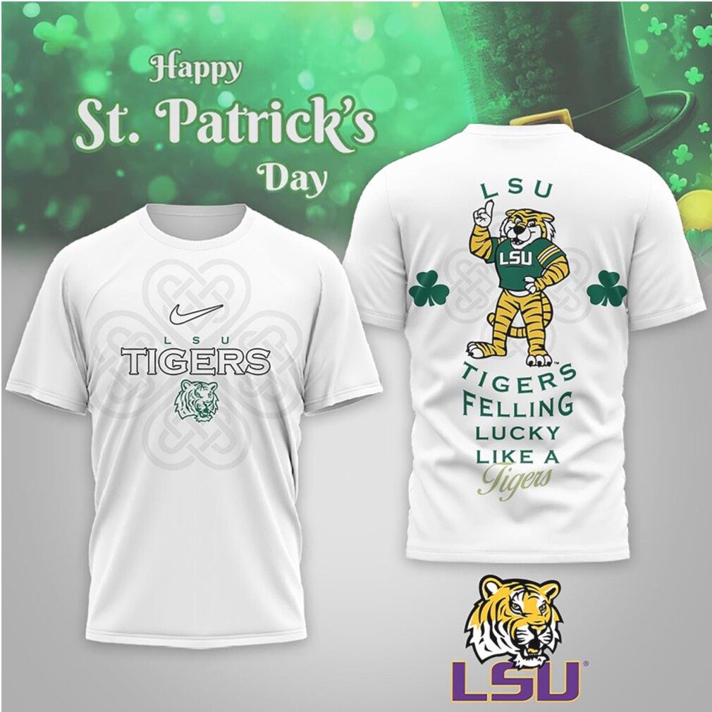 LSU Tigers St. Patrick's Day Lucky Clover Mike Mascot Green Performance Shirt LSU Tigers St. Patrick's Day Lucky Clover Mike Mascot Green Performance Shirt
