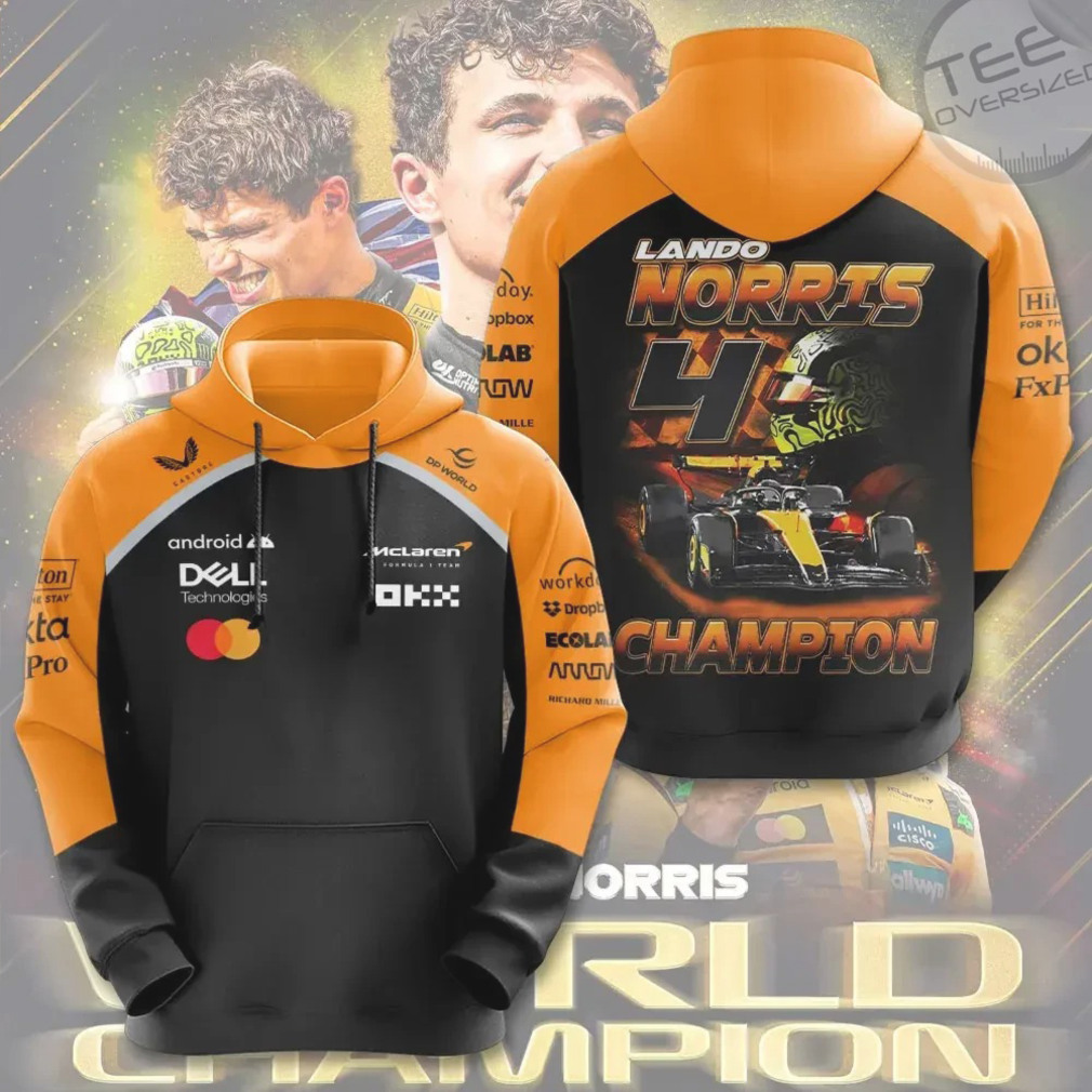 Lando Norris McLaren Formula 1 World Champion 2025 Trophy Graphic Racing T Shirt Lando Norris McLaren Formula 1 World Champion 2025 Trophy Graphic Racing T Shirt