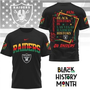 Las Vegas Raiders Black History Month 1926 Anniversary NFL Fan T Shirt Las Vegas Raiders Black History Month 1926 Anniversary NFL Fan T Shirt