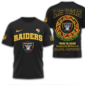 Las Vegas Raiders History Month Celebrating 100 Years African American Heritage tshirt