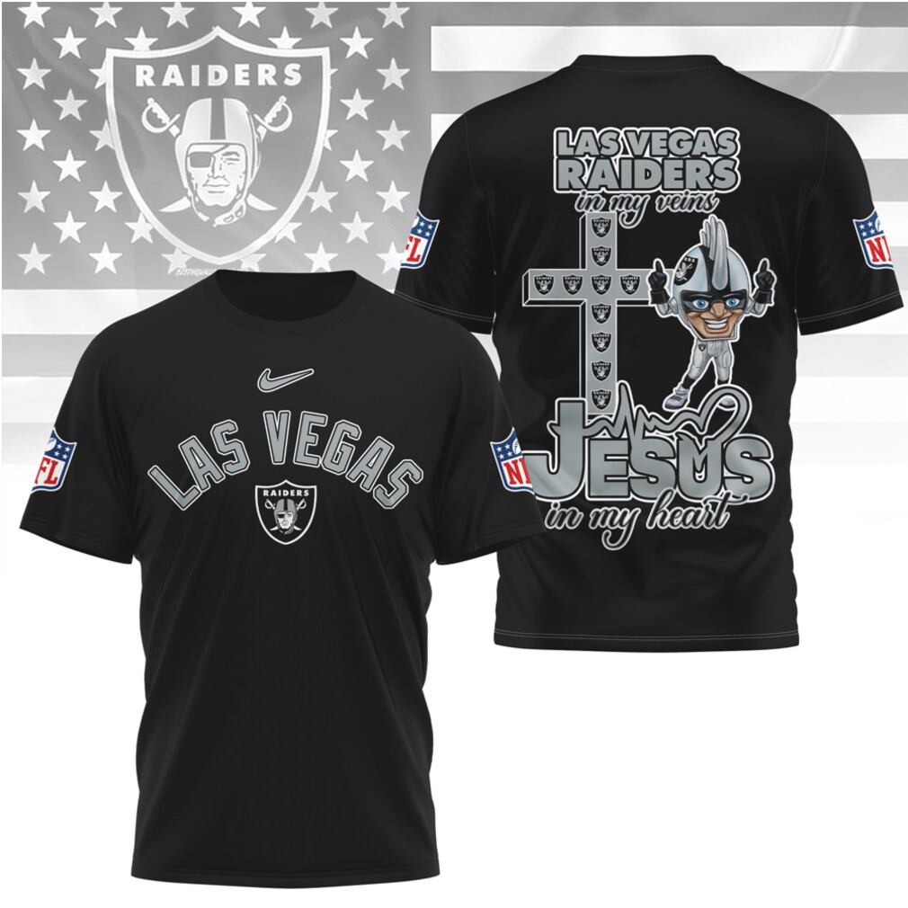 Las Vegas Raiders Jesus In My Heart Christian Faith Football Fan Graphic T Shirt Las Vegas Raiders Jesus In My Heart Christian Faith Football Fan Graphic T Shirt