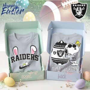 Las Vegas Raiders Snoopy Happy Easter Bunny Ears Nike Logo Football Shirt