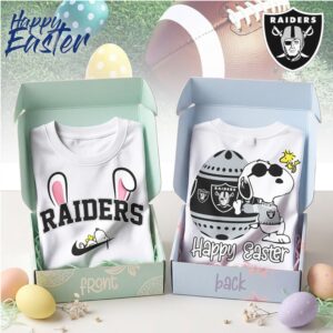 Las Vegas Raiders Snoopy Happy Easter Bunny Ears Nike Logo Football Shirt