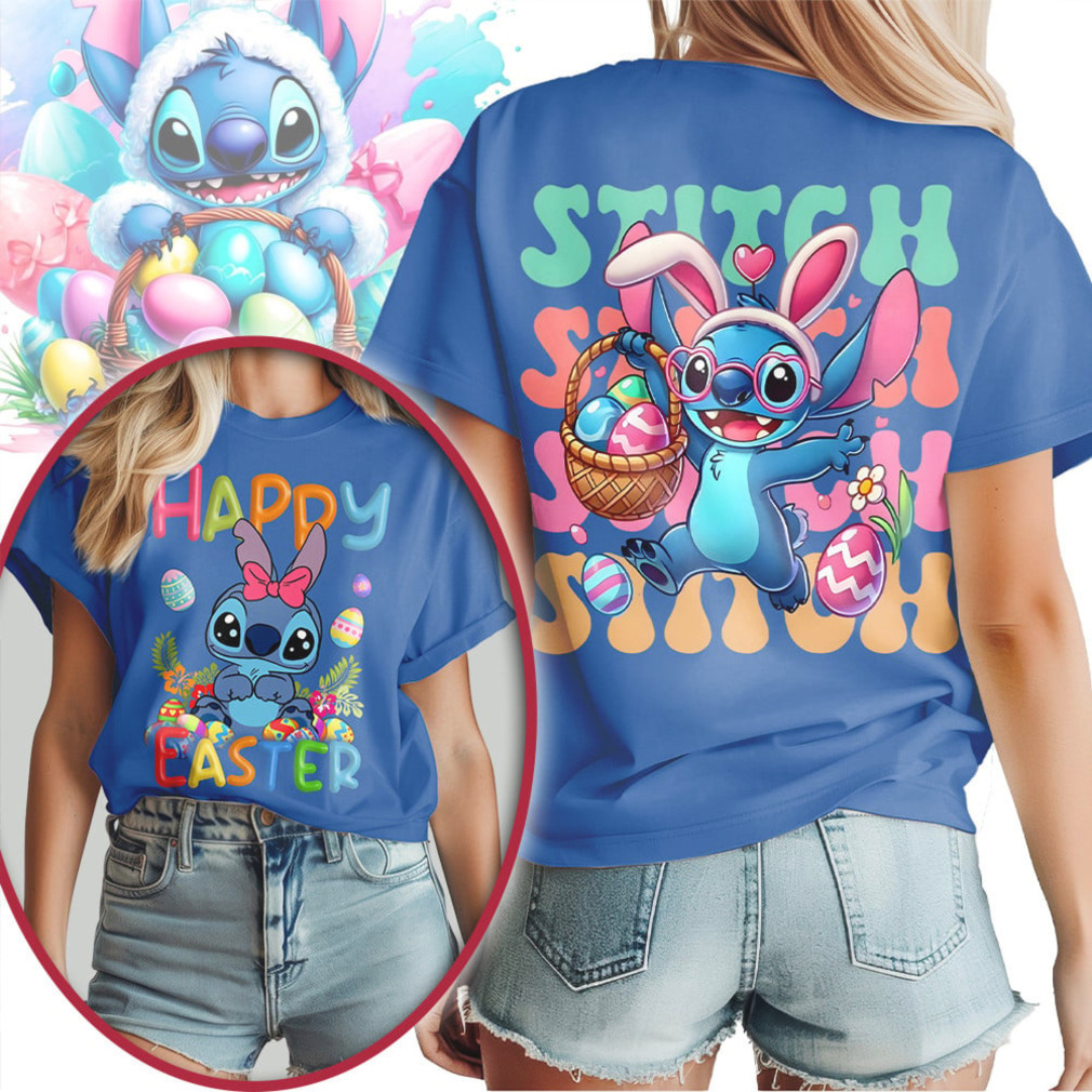 Lilo And Stitch Disney Happy Easter Bunny Ears Graphic T Shirt For Women Lilo And Stitch Disney Happy Easter Bunny Ears Graphic T Shirt For Women