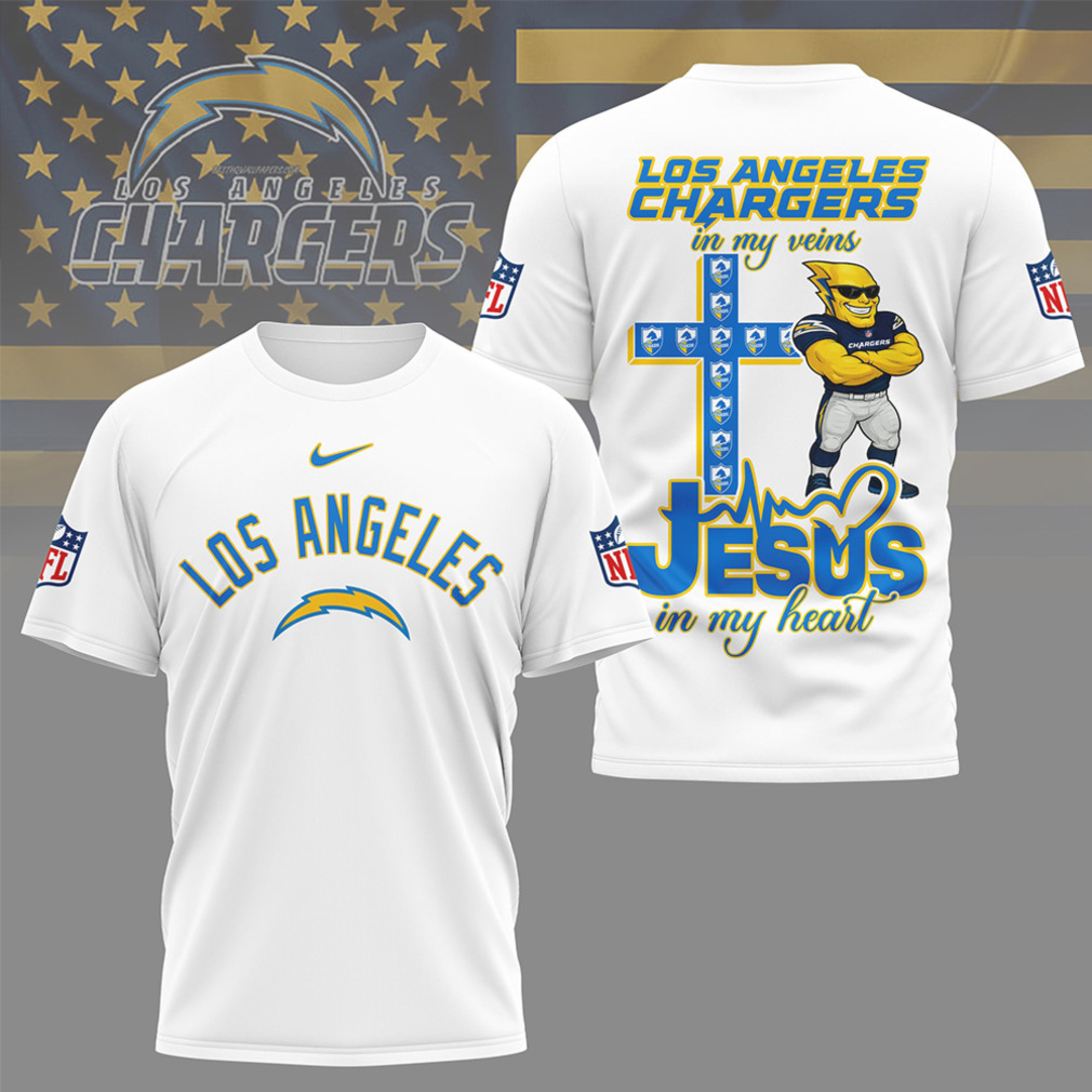 Los Angeles Chargers Jesus In My Heart Christian Faith Football Fan Graphic T Shirt Los Angeles Chargers Jesus In My Heart Christian Faith Football Fan Graphic T Shirt