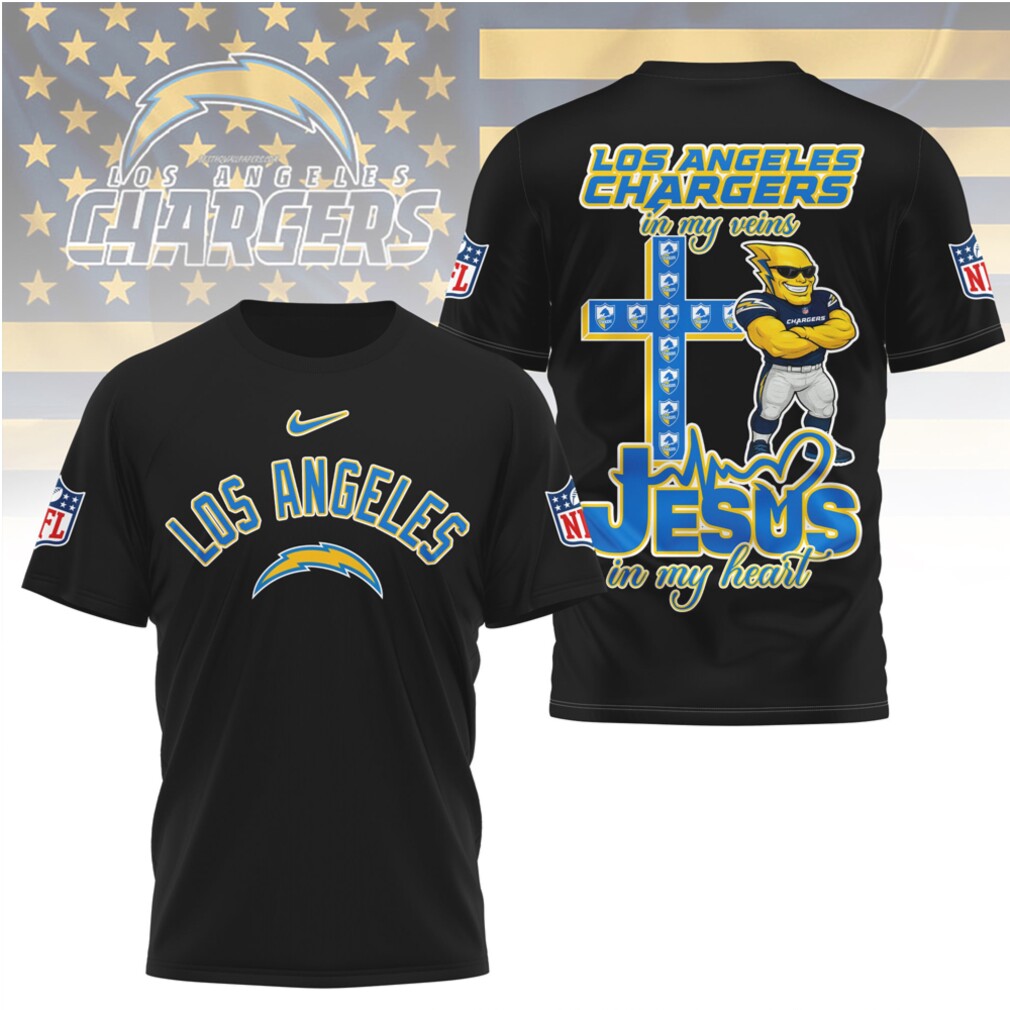 Los Angeles Chargers Jesus In My Heart Christian Faith Football Fan Graphic T Shirt Los Angeles Chargers Jesus In My Heart Christian Faith Football Fan Graphic T Shirt
