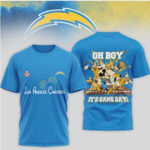 Los Angeles Chargers Mickey Mouse Disney Game Day Powder Blue Football Fan Shirt
