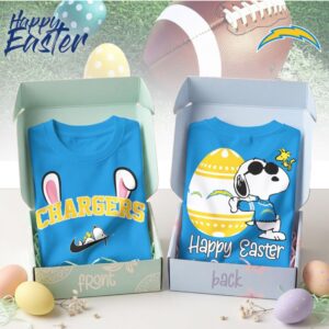 Los Angeles Chargers Snoopy Happy Easter Egg Hunt Nike Logo Football Shirt