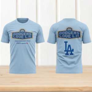 Los Angeles Dodgers 2026 Community Tour Bank Of America Champions Light Blue T Shirt Los Angeles Dodgers 2026 Community Tour Bank Of America Champions Light Blue T Shirt