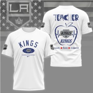 Los Angeles Kings Teacher Appreciation Night Apple Graphic Hockey Fan Educational Gift Shirt