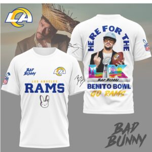 Los Angeles Rams Bad Bunny Benito Bowl LIX Championship Graphic T Shirt