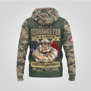 Marine Veteran Seattle Seahawks Honor Camouflage Military Appreciation Game Day Fan Gear Hoodie