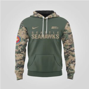 Marine Veteran Seattle Seahawks Honor Camouflage Military Appreciation Game Day Fan Gear Hoodie