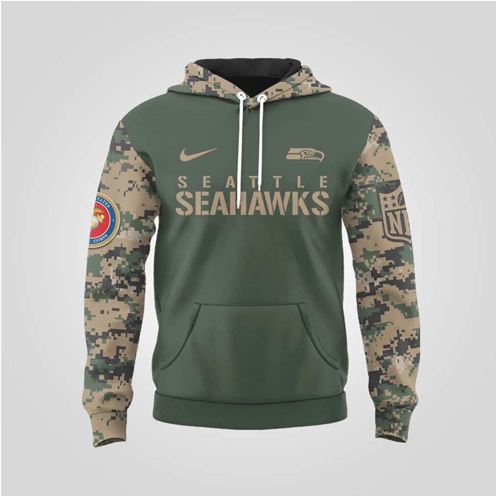 Marine Veteran Seattle Seahawks Honor Camouflage Military Appreciation Game Day Fan Gear Hoodie Marine Veteran Seattle Seahawks Honor Camouflage Military Appreciation Game Day Fan Gear Hoodie
