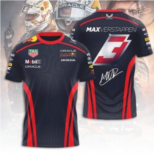 Max Verstappen Red Bull Racing F1 Honda Signature Navy Graphic Racing T Shirt