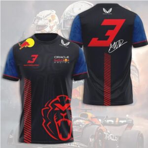 Max Verstappen Red Bull Racing F1 World Champion Signature Lion Graphic T Shirt