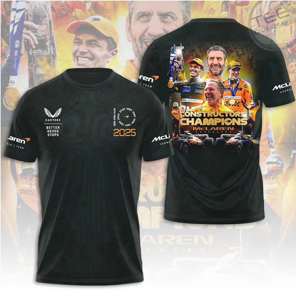 McLaren F1 2025 Constructors Champions Tribute Racing T Shirt McLaren F1 2025 Constructors Champions Tribute Racing T Shirt