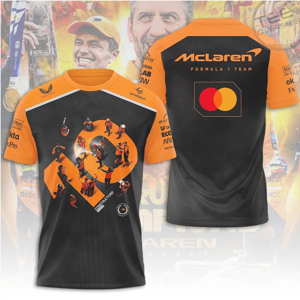 McLaren Formula 1 Team Constructors Wins Graphic Apparel Papaya Orange Racing T Shirt McLaren Formula 1 Team Constructors Wins Graphic Apparel Papaya Orange Racing T Shirt