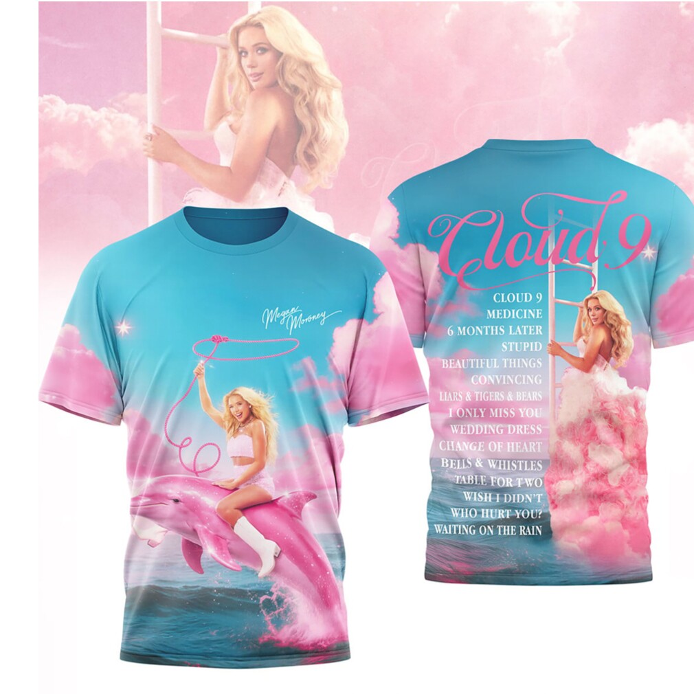 Megan Moroney Cloud 9 Album Tracklist Pink Dolphin Graphic T Shirt Megan Moroney Cloud 9 Album Tracklist Pink Dolphin Graphic T Shirt