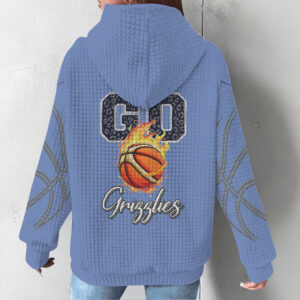 Memphis Grizzlies Blue Waffle Knit Hoodie Retro NBA Graphic Pullover For Loyal Fans Memphis Grizzlies Blue Waffle Knit Hoodie Retro NBA Graphic Pullover For Loyal Fans