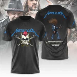 Metallica Cliff Burton Tribute Skull and Crossbones Vintage Heavy Metal T Shirt