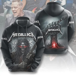 Metallica Heavy Metal Skull Guitarist Aesthetic Electric Blue Dark Fantasy T Shirt