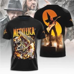 Metallica M72 World Tour Burning Skull Heavy Metal Rock Concert T Shirt