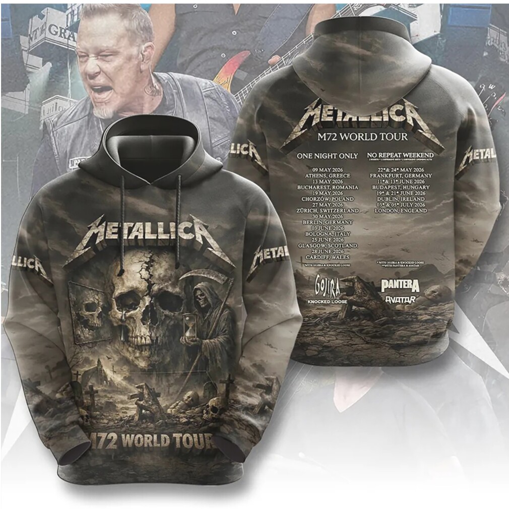 Metallica M72 World Tour Heavy Metal Concert Vintage Skull Graphic Hoodie Metallica M72 World Tour Heavy Metal Concert Vintage Skull Graphic Hoodie