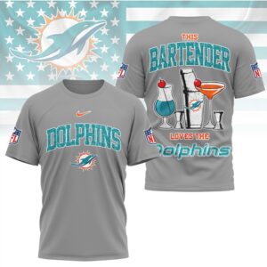 Miami Dolphins Bartender Fins Up Football Fan Vintage Style Sunday Funday T Shirt