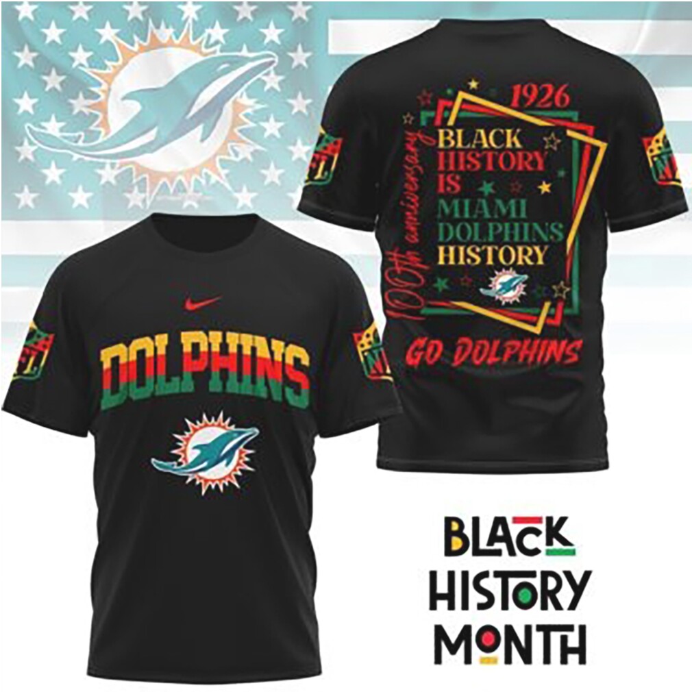 Miami Dolphins Black History Month Anniversary NFL Game Day T Shirt Miami Dolphins Black History Month Anniversary NFL Game Day T Shirt