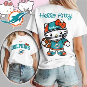 Miami Dolphins Hello Kitty Kawaii Football Vintage Sportswear Coquette Fan T Shirt Miami Dolphins Hello Kitty Kawaii Football Vintage Sportswear Coquette Fan T Shirt