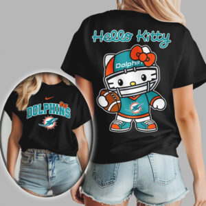 Miami Dolphins Hello Kitty Kawaii Football Vintage Sportswear Coquette Fan T Shirt
