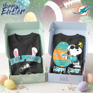 Miami Dolphins Snoopy Happy Easter Bunny Ears Peanuts Character Sports Gift Shirt Miami Dolphins Snoopy Happy Easter Bunny Ears Peanuts Character Sports Gift Shirt