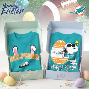 Miami Dolphins Snoopy Happy Easter Bunny Ears Peanuts Character Sports Gift Shirt