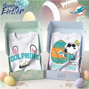 Miami Dolphins Snoopy Happy Easter Bunny Ears Peanuts Character Sports Gift Shirt
