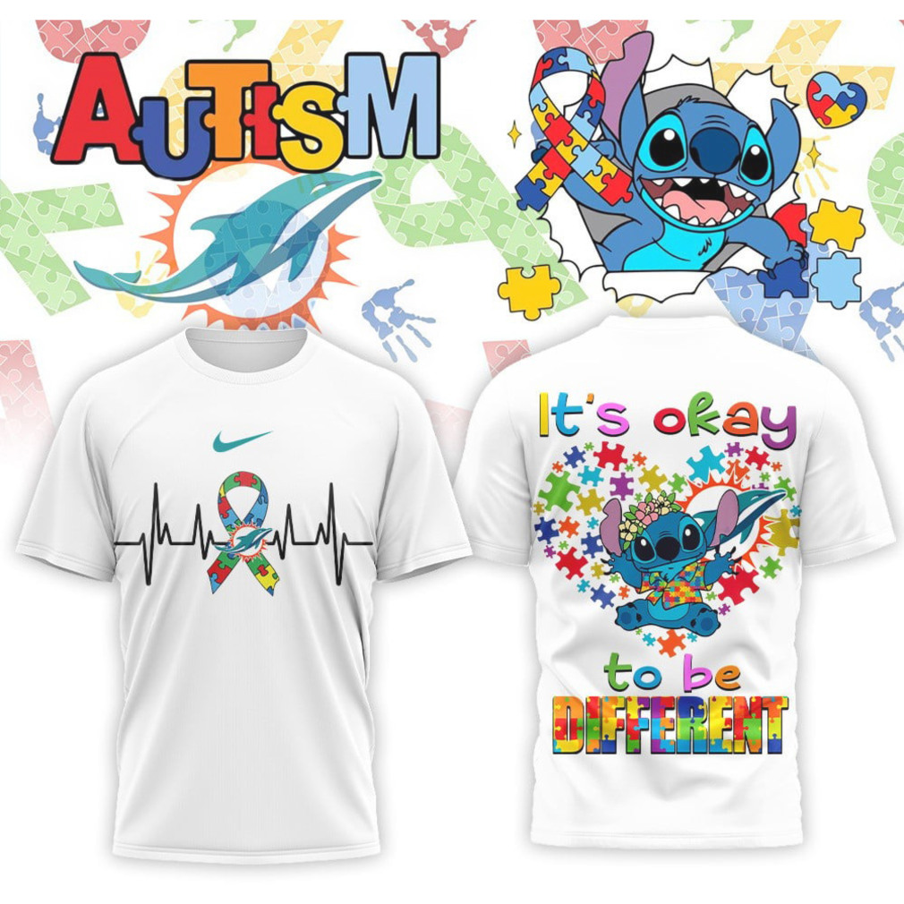 Miami Dolphins Stitch Autism Awareness Heartbeat Ribbon Teal Blue Graphic Football Fan Shirt Miami Dolphins Stitch Autism Awareness Heartbeat Ribbon Teal Blue Graphic Football Fan Shirt
